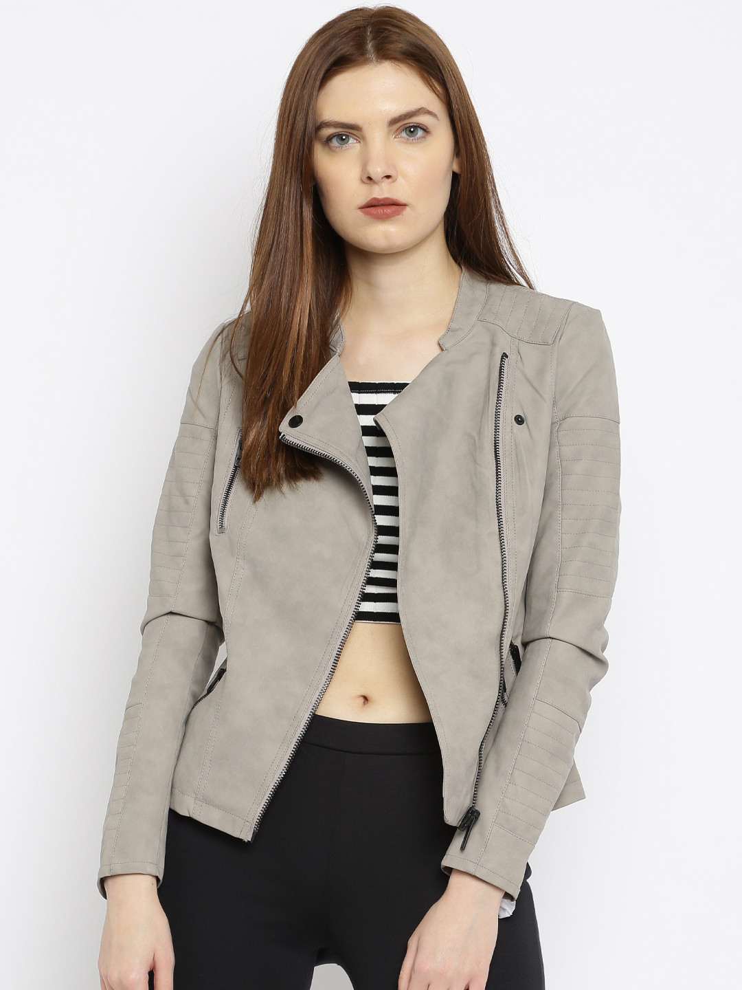Girls grey biker jacket clearance