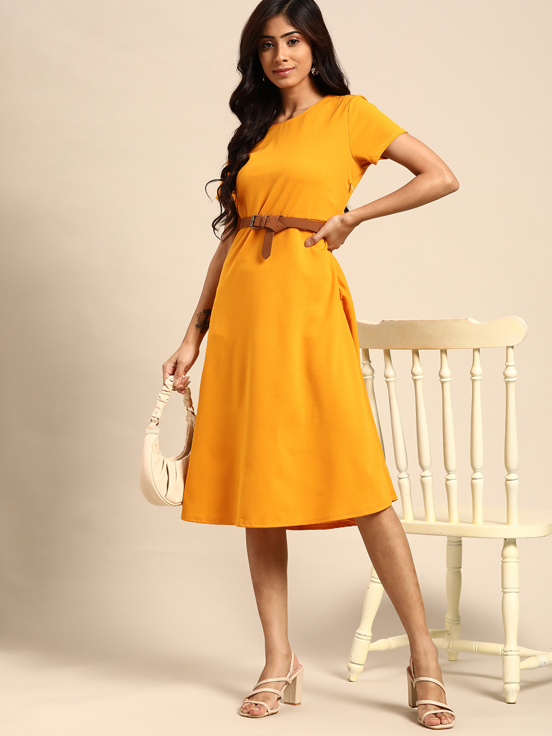 Buy All About You Mustard Yellow A Line Dress Dresses for Women