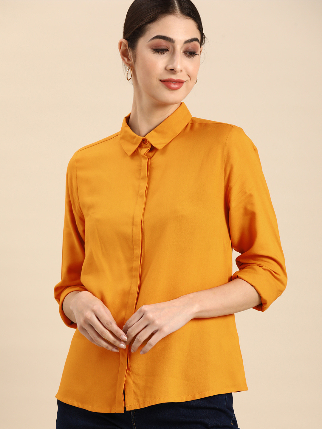 Buy All About You Mustard Yellow Shirt Style Top Tops for Women