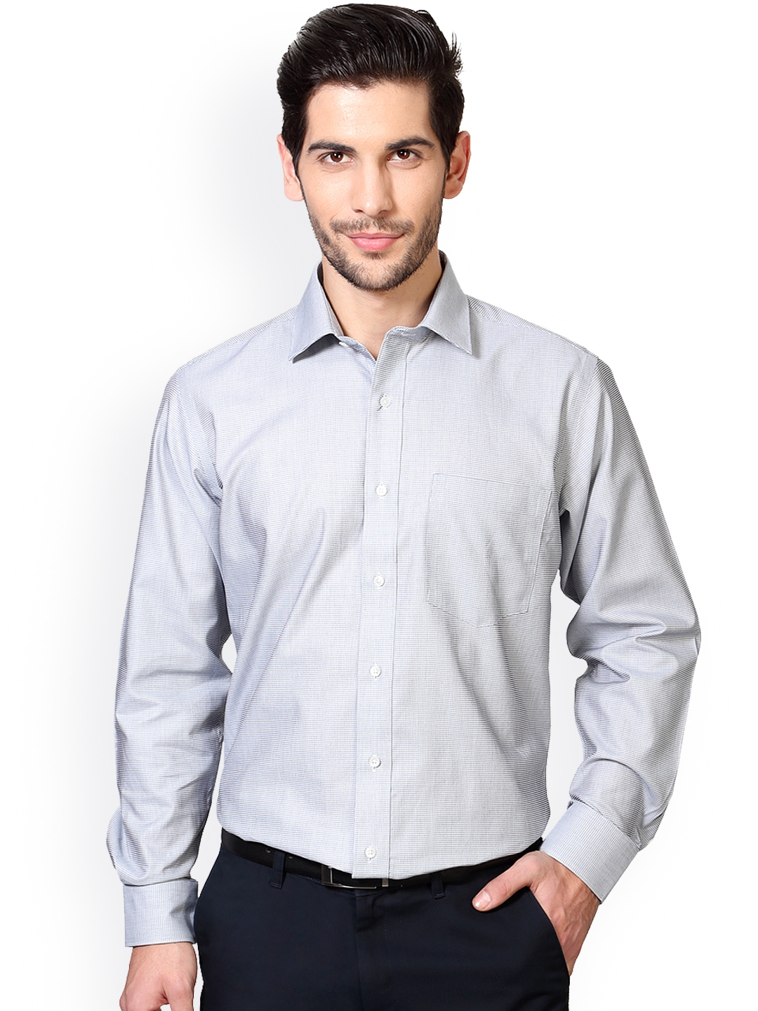 Buy Van Heusen Grey Slim Fit Formal Shirt - Shirts for Men 1430234 | Myntra
