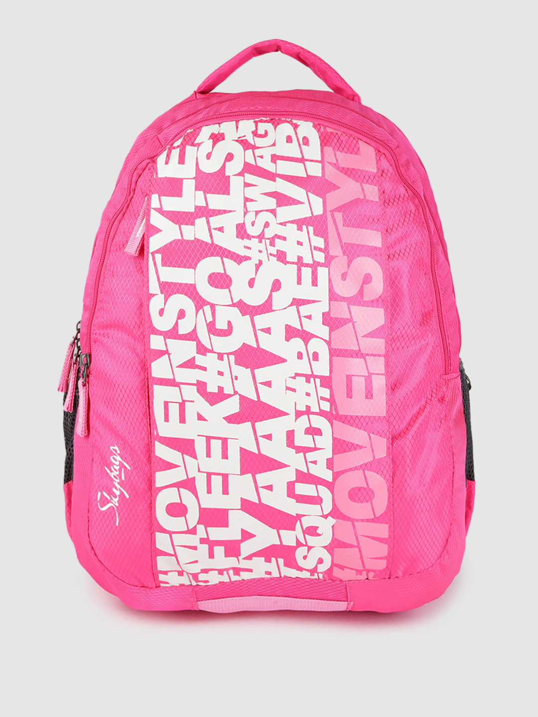 Buy Skybags Kids Pink & White Typography Printed Backpack Backpacks