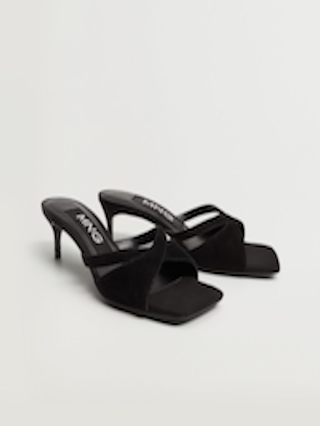 Buy MANGO Women Black Solid Leather Sustainable Slim Heels - Heels for