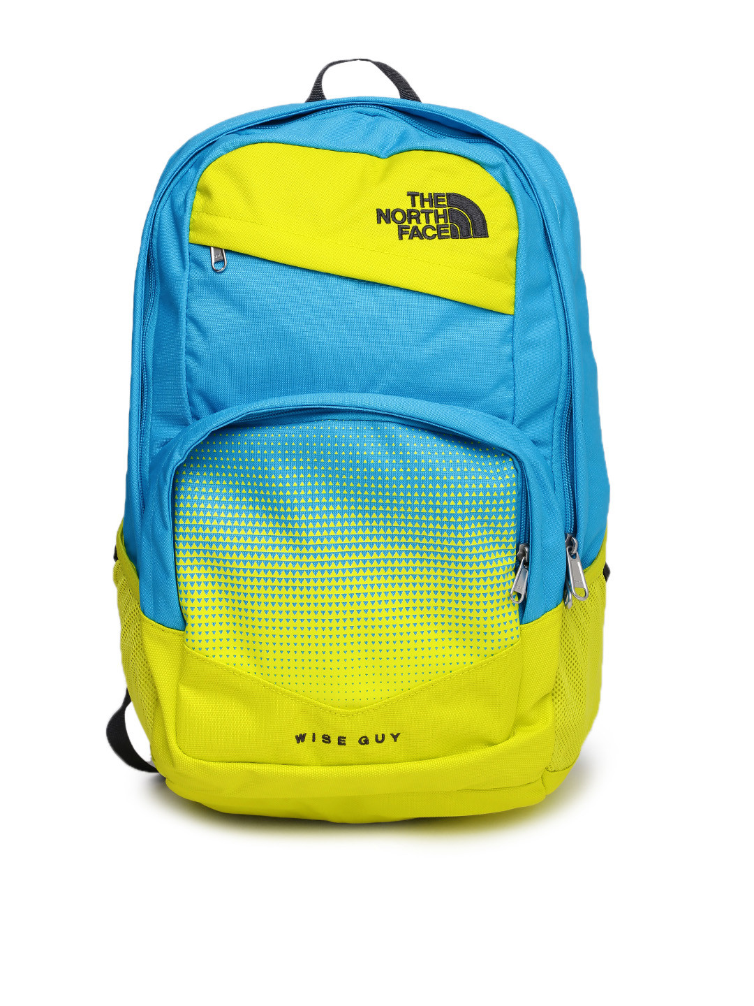 Buy The North Face Men Blue & Lime Green Wise Guy Printed Backpack