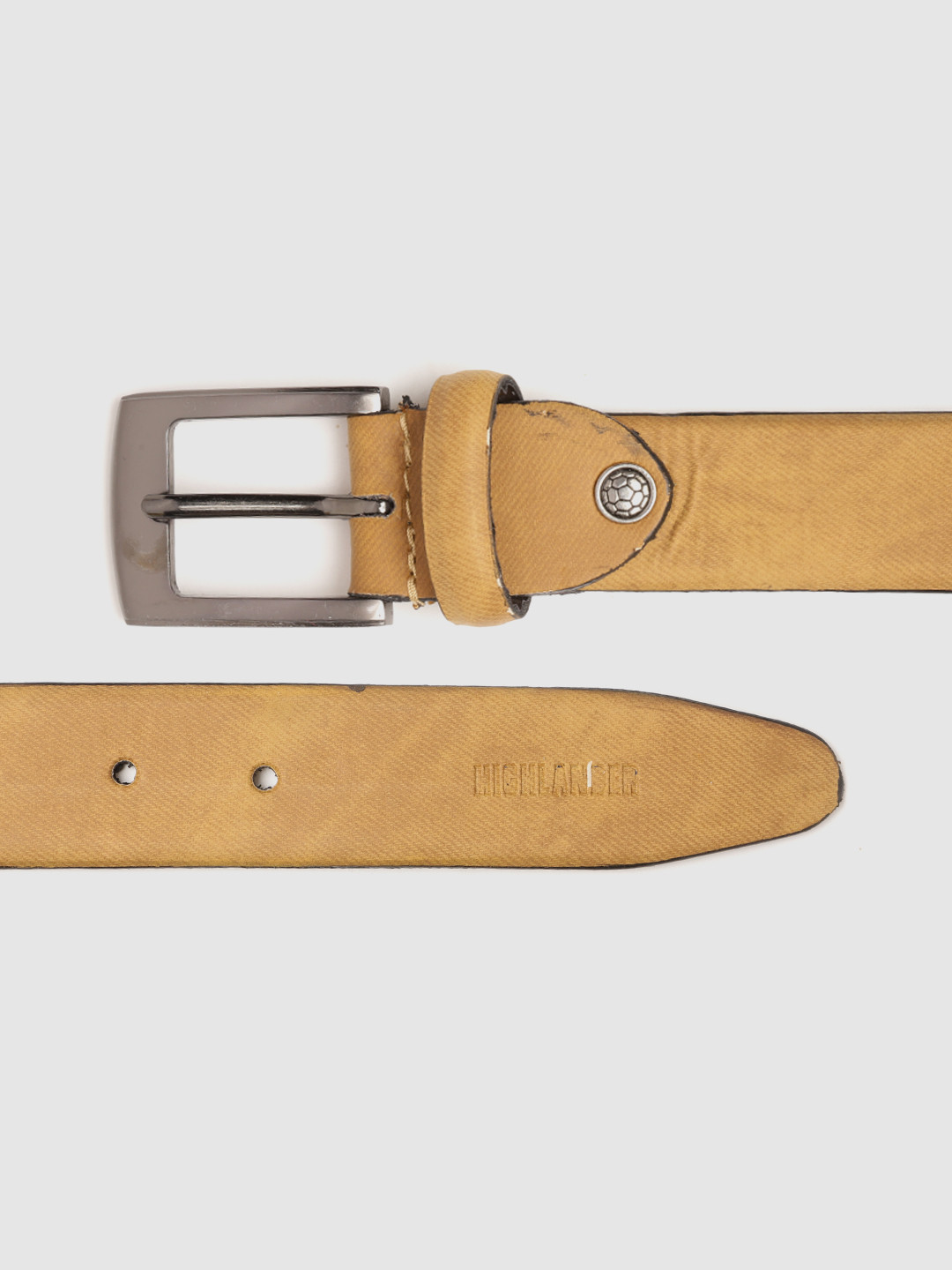 Buy HIGHLANDER Men Mustard Yellow Solid Belt Belts for Men 14325278