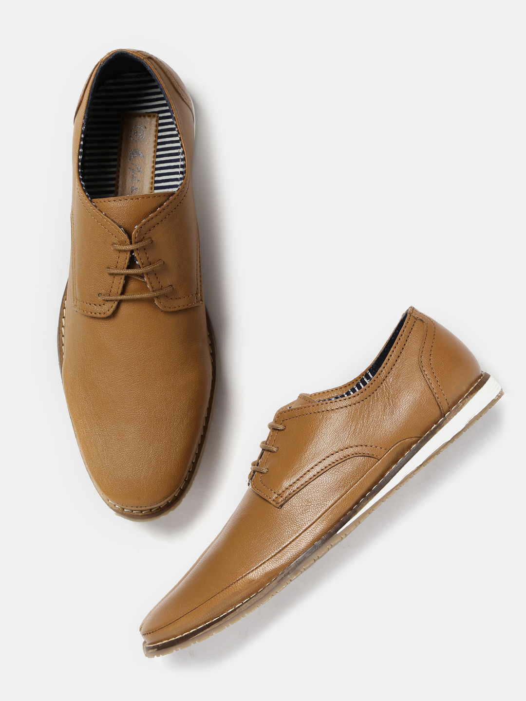 Buy Mast & Harbour Men Brown Solid Derby Casual Shoes Casual Shoes