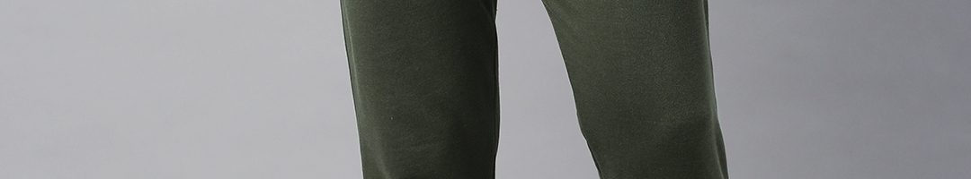 Buy Abof Men Olive Green Solid Joggers - Track Pants for Men 14335340 ...