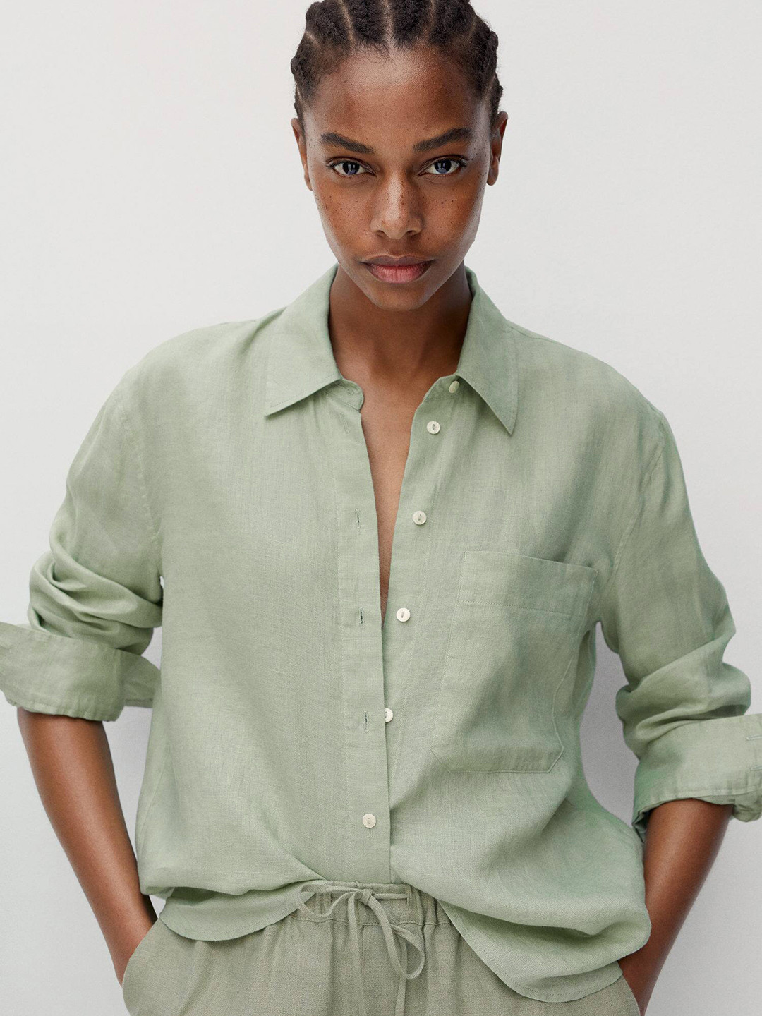 Buy MANGO Women Green Casual Shirt Shirts for Women 14340730 Myntra