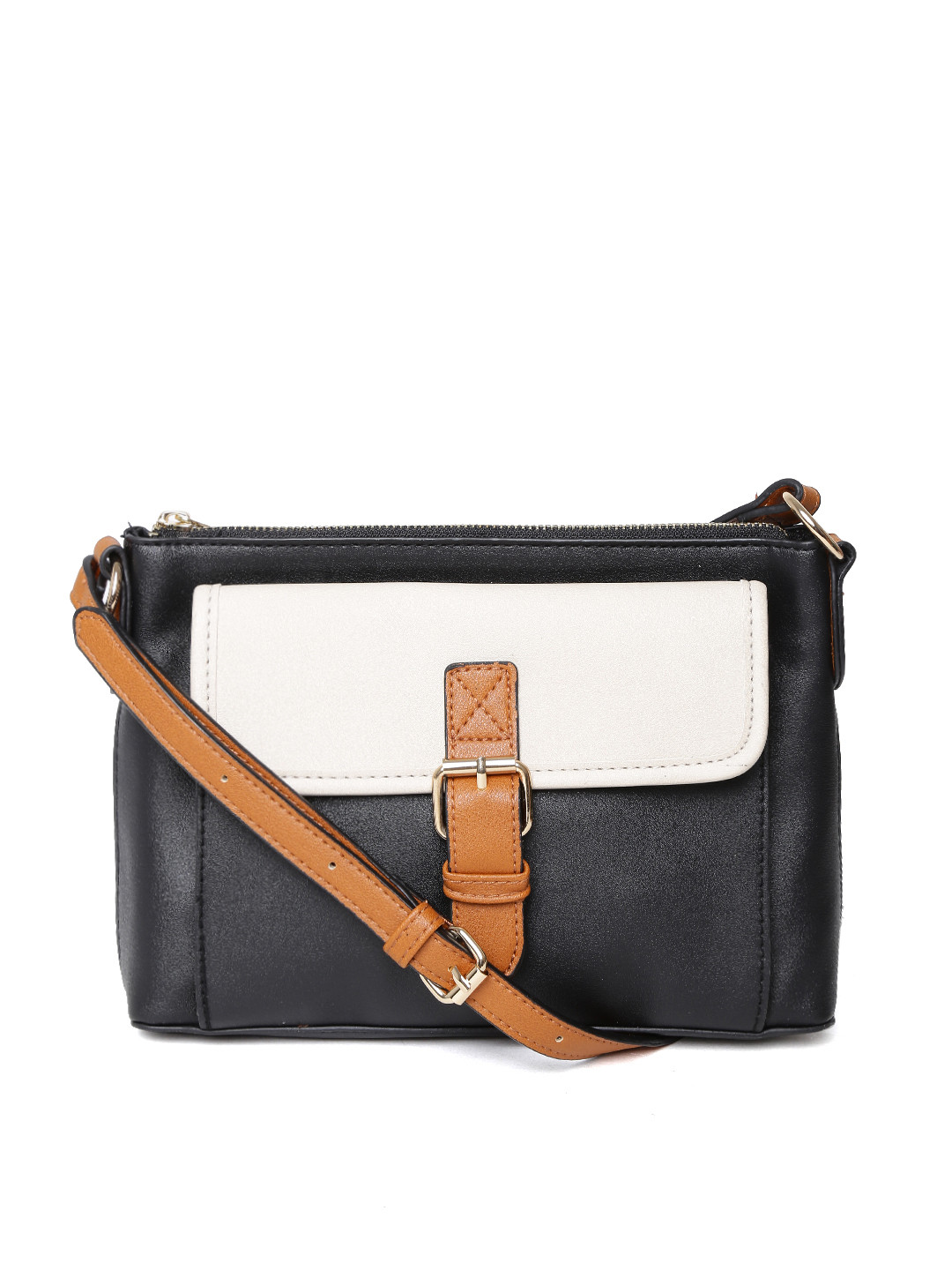 Buy Accessorize Black & Cream Coloured Colourblocked Sling Bag Handbags for Women 1434198 Myntra