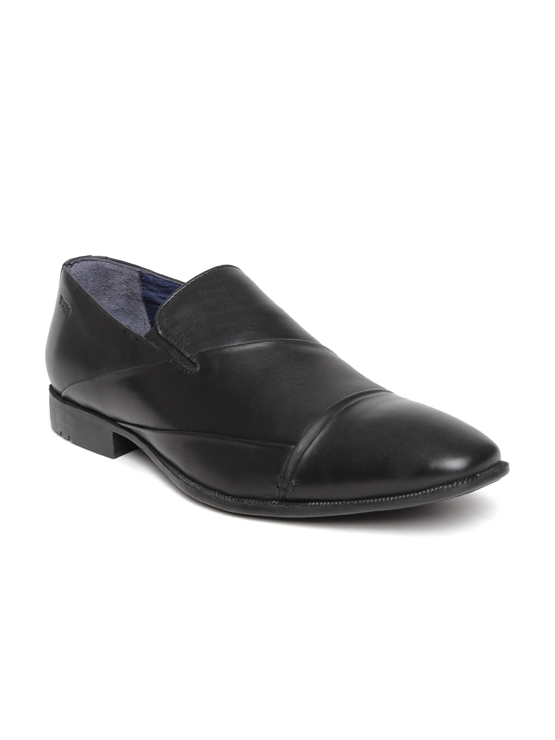 Buy Woods Men Black Leather Semiformal Shoes - Formal Shoes for Men ...