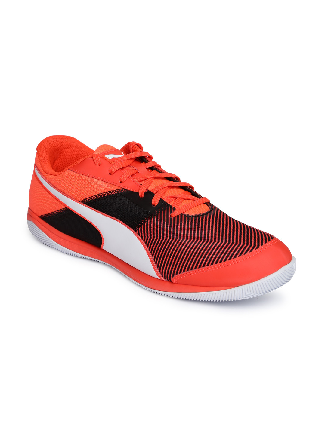 Buy PUMA Men Orange & Black Printed Indoor Football Shoes Sports