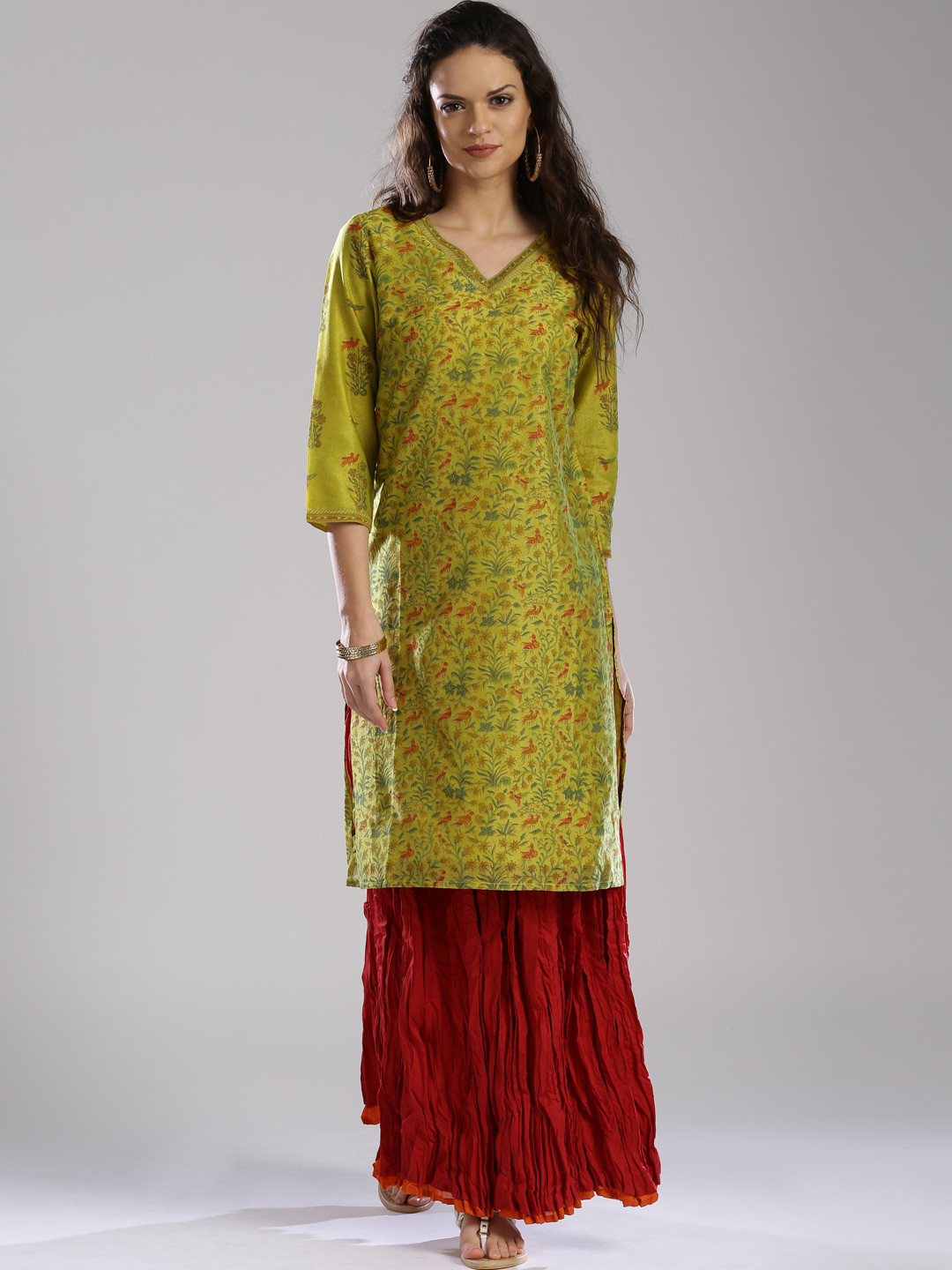Buy Fabindia Green Printed Kurta Kurtas for Women 1435262 Myntra