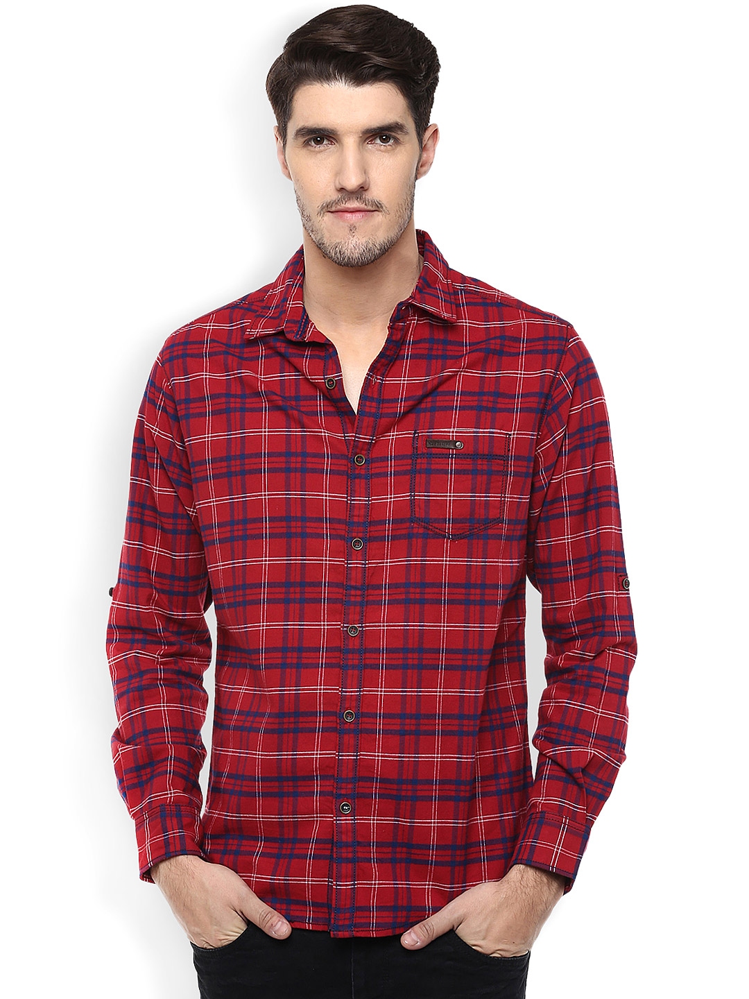 matching pant for red checked shirt