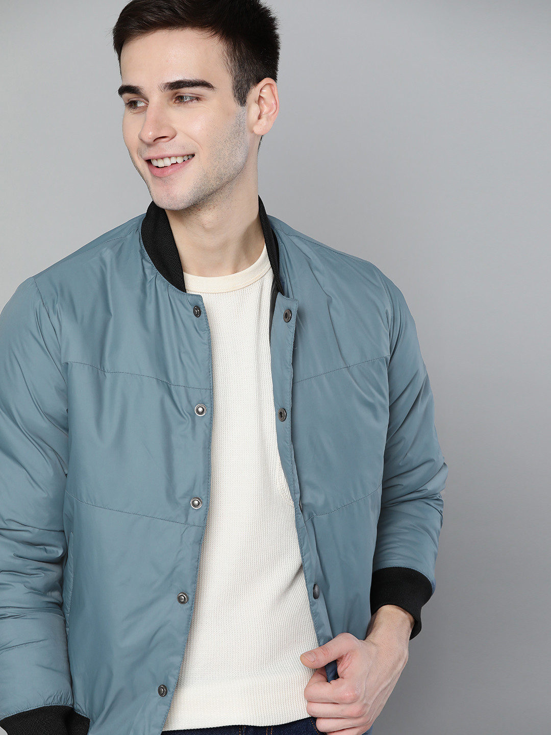 Buy Mast & Harbour Men Blue Bomber Jacket Jackets for Men 14364136