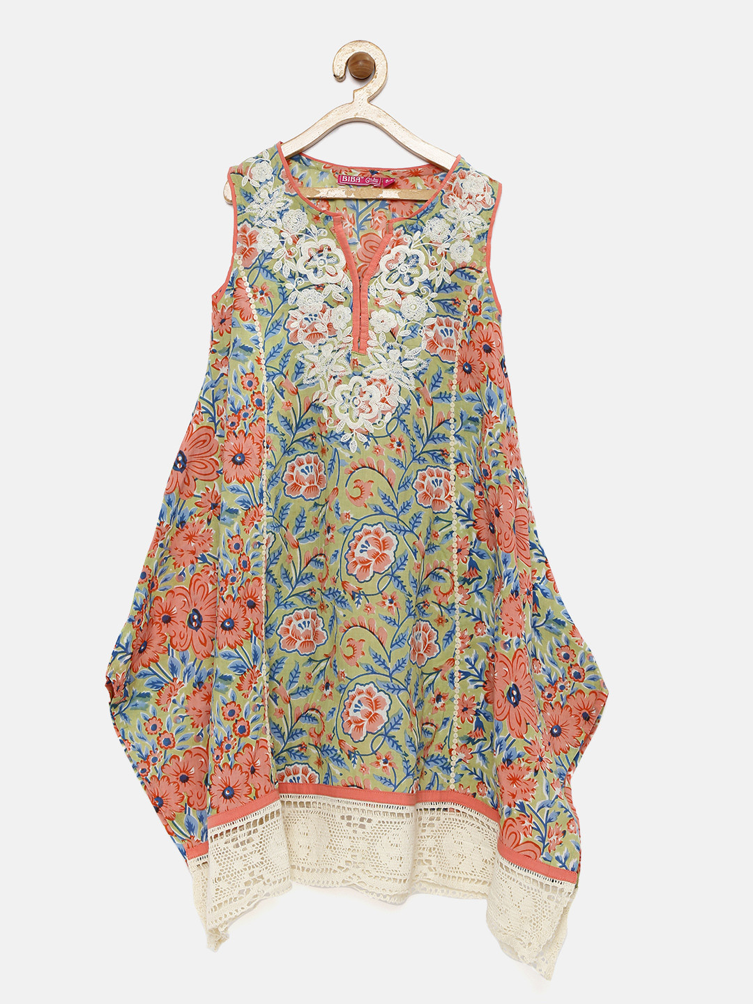 Buy Biba Girls Green Printed Flared Maxi Dress Dresses for Girls