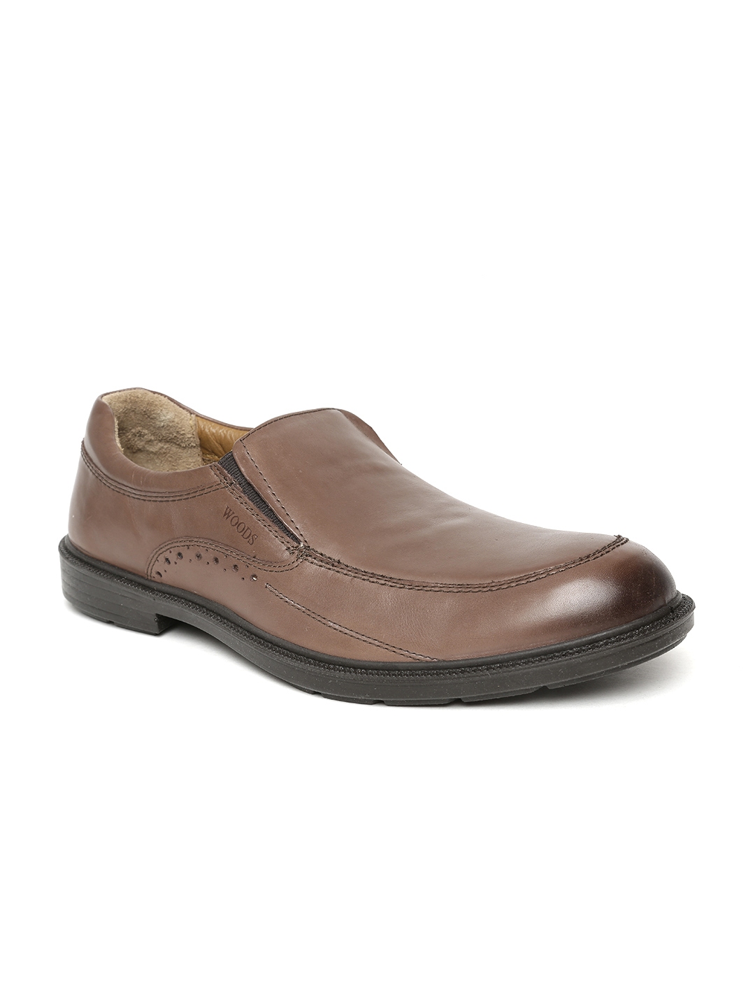 Buy Woods Men Brown Leather Slip Ons - Casual Shoes for Men 1436693