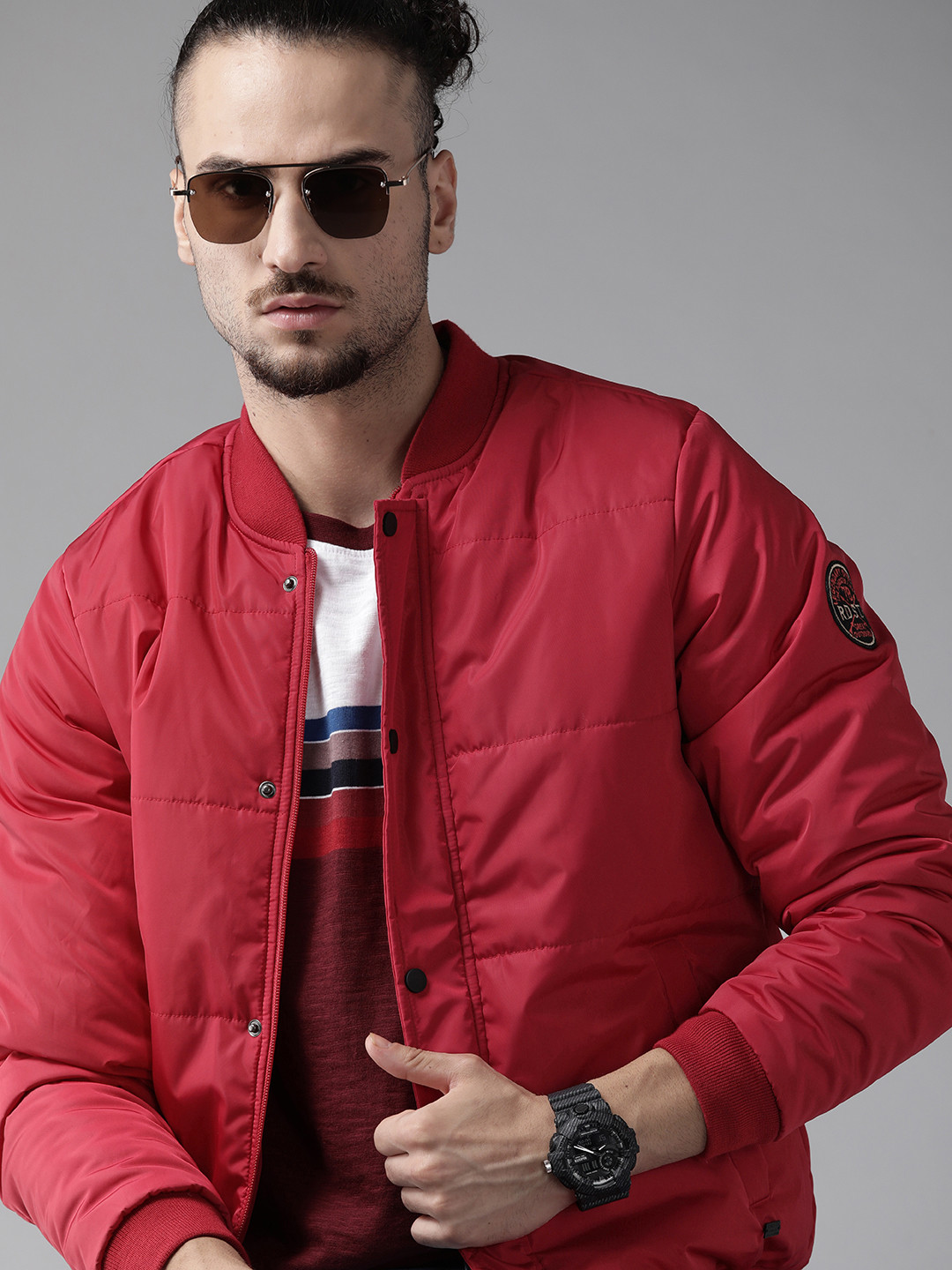 Buy Roadster Men Red Padded Jacket Jackets for Men 14373512 Myntra