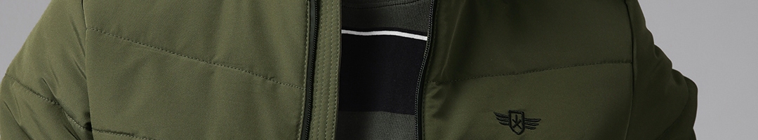 Buy Roadster Men Olive Green Solid Bomber Jacket - Jackets for Men ...