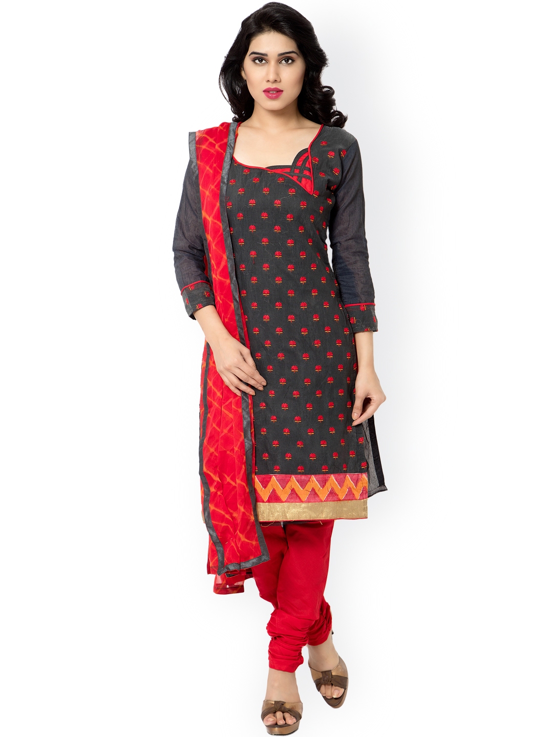myntra unstitched churidar materials