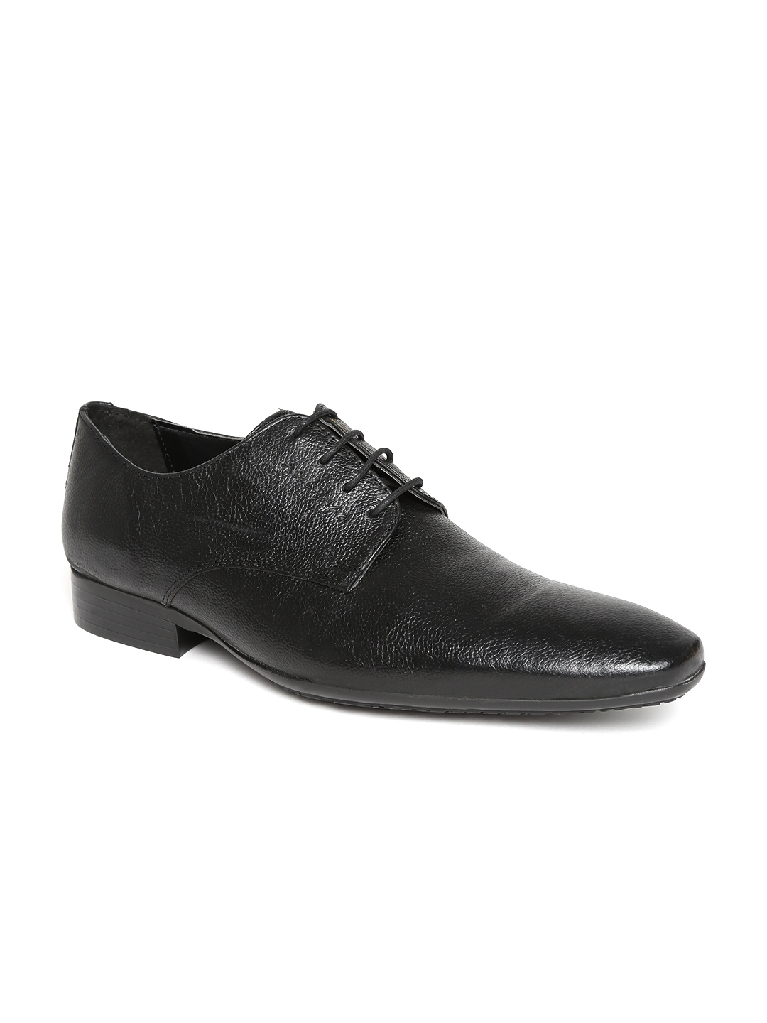 red tape mens black leather formal shoes