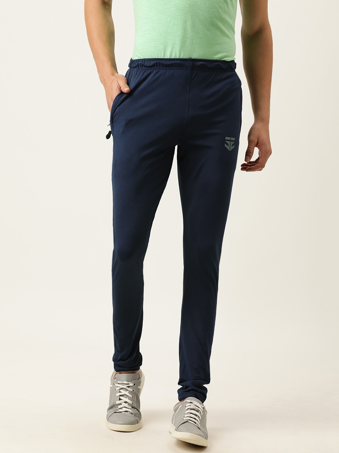 Buy Sports52 Wear Men Navy Blue Slim Fit Solid Track Pants - Track ...