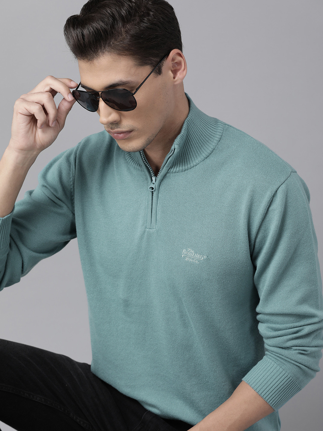 Buy Roadster Men Green Pullover Sweaters for Men 14380800 Myntra
