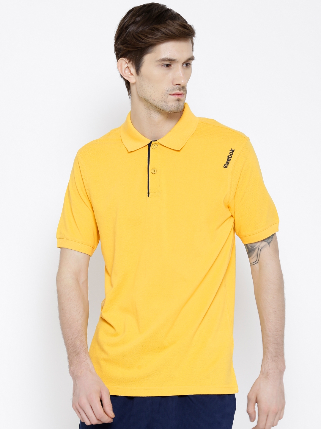 reebok polo shirts yellow