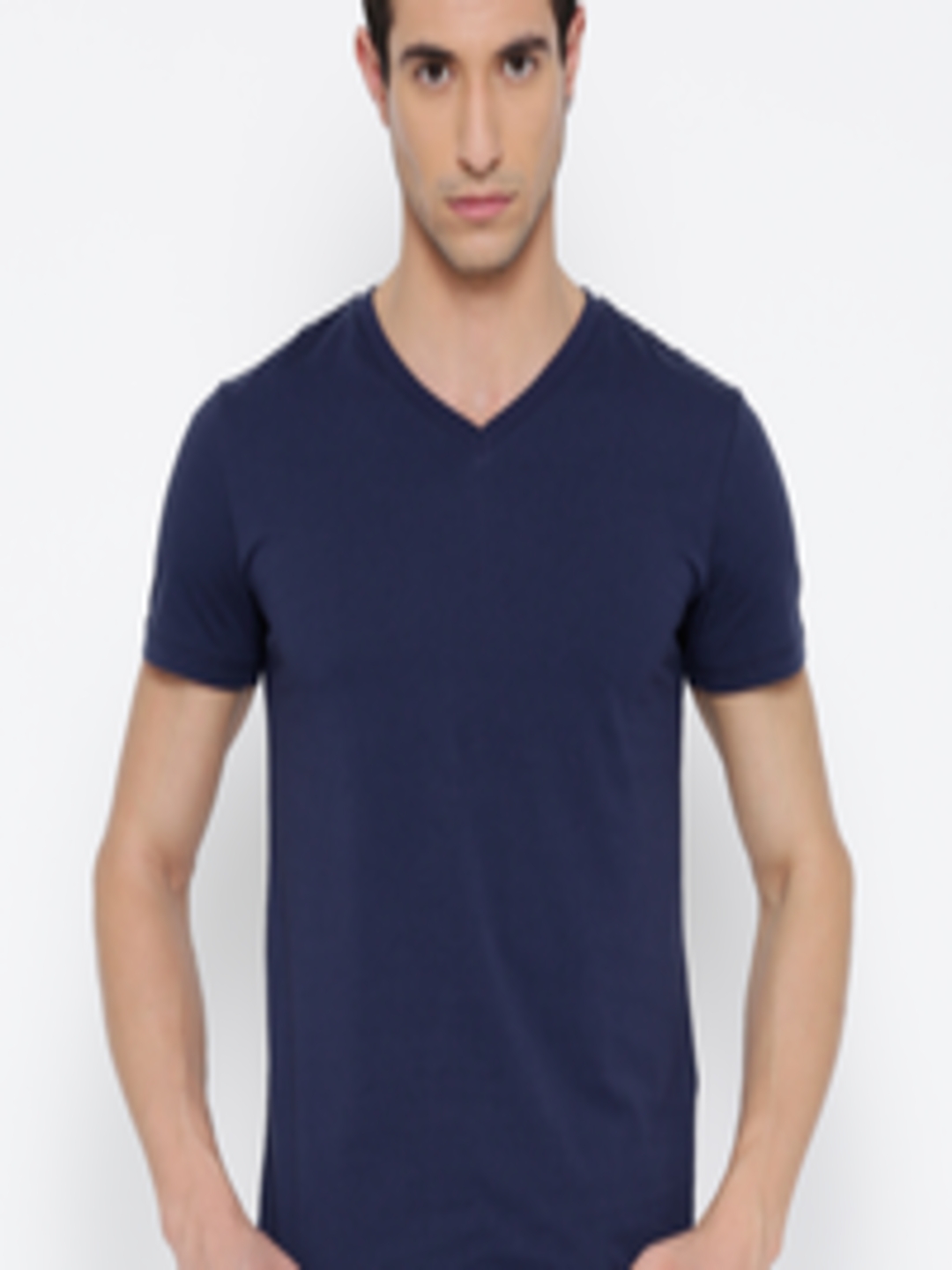 Buy Metersbonwe Men Navy V Neck T Shirt - Tshirts for Men 1438873 | Myntra