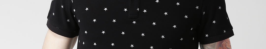 Buy Metersbonwe Black Star Print Polo T Shirt - Tshirts for Men 1439177 ...
