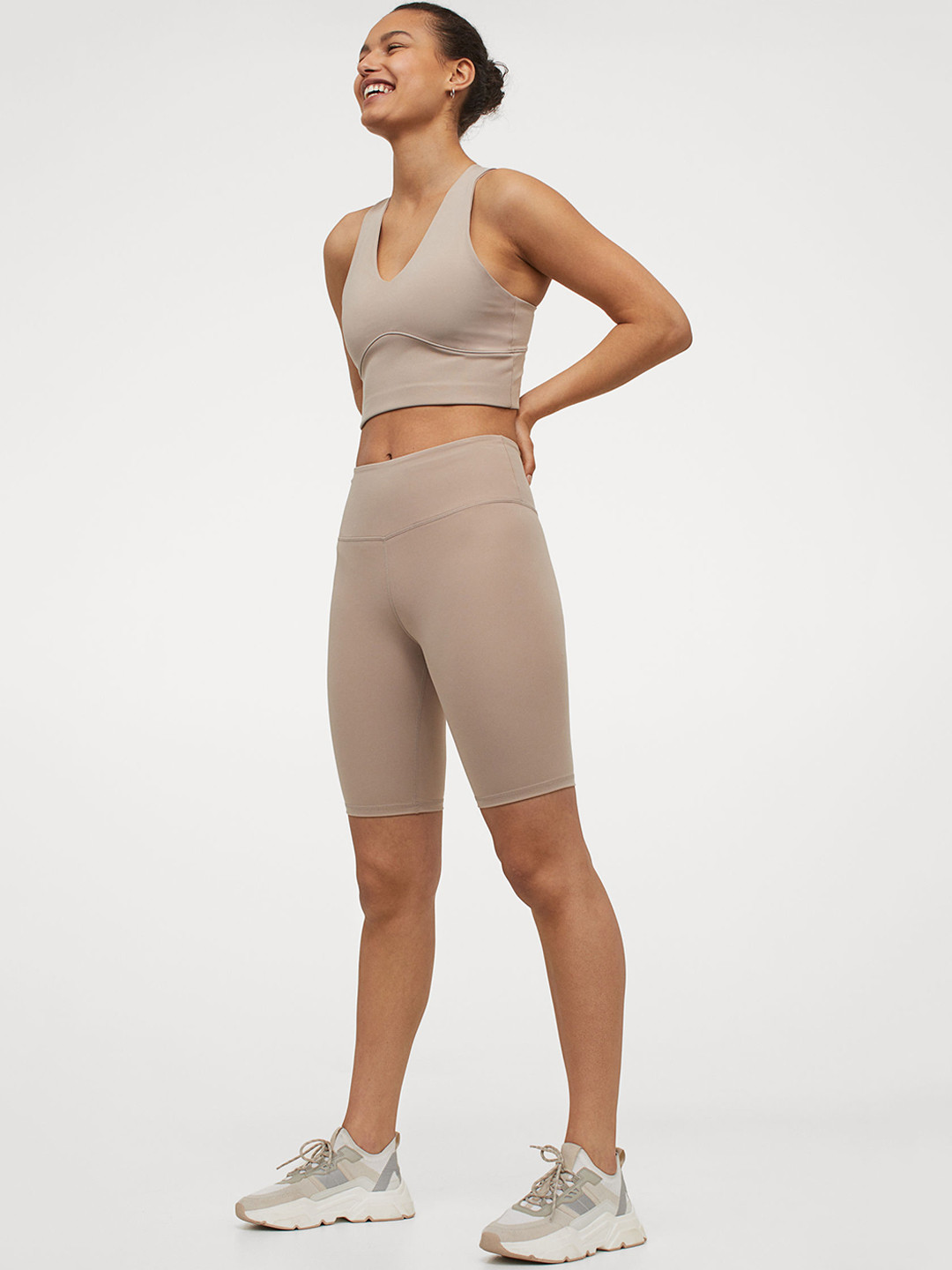 Buy H&M Women Beige Sports Cycling Shorts Shorts for Women 14393088