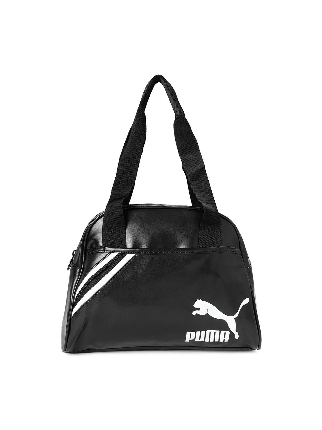 white and gold puma handbag