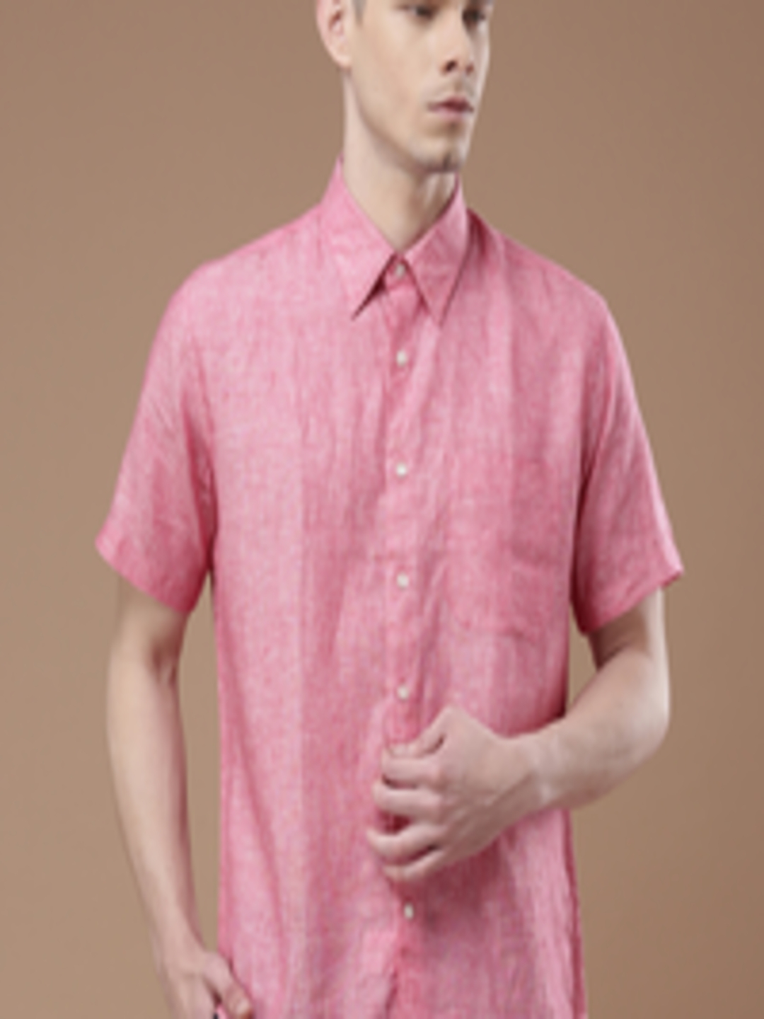 Buy Louis Philippe Pink Linen Casual Shirt - Shirts for Men 1442201 | Myntra
