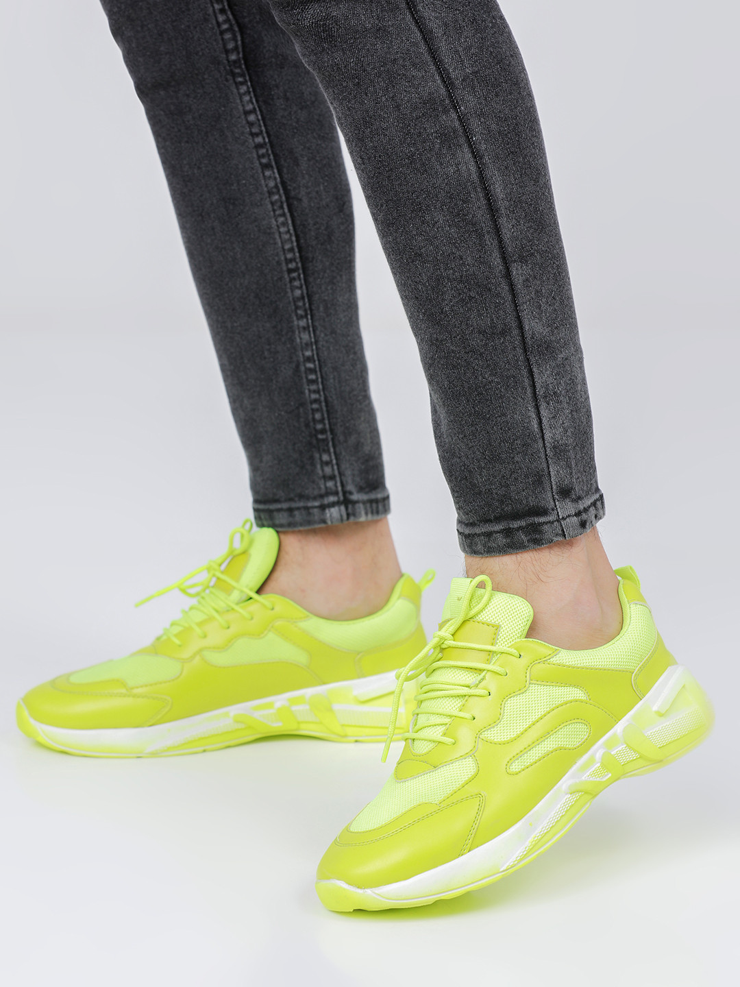 Buy HIGHLANDER Men Fluorescent Green Sneakers Casual Shoes for Men