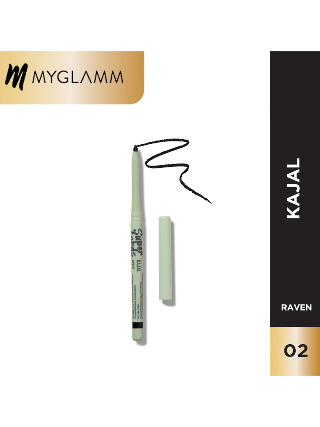 Buy MyGlamm Superfoods Kajal Raven 0.35g Kajal for Unisex 14449168