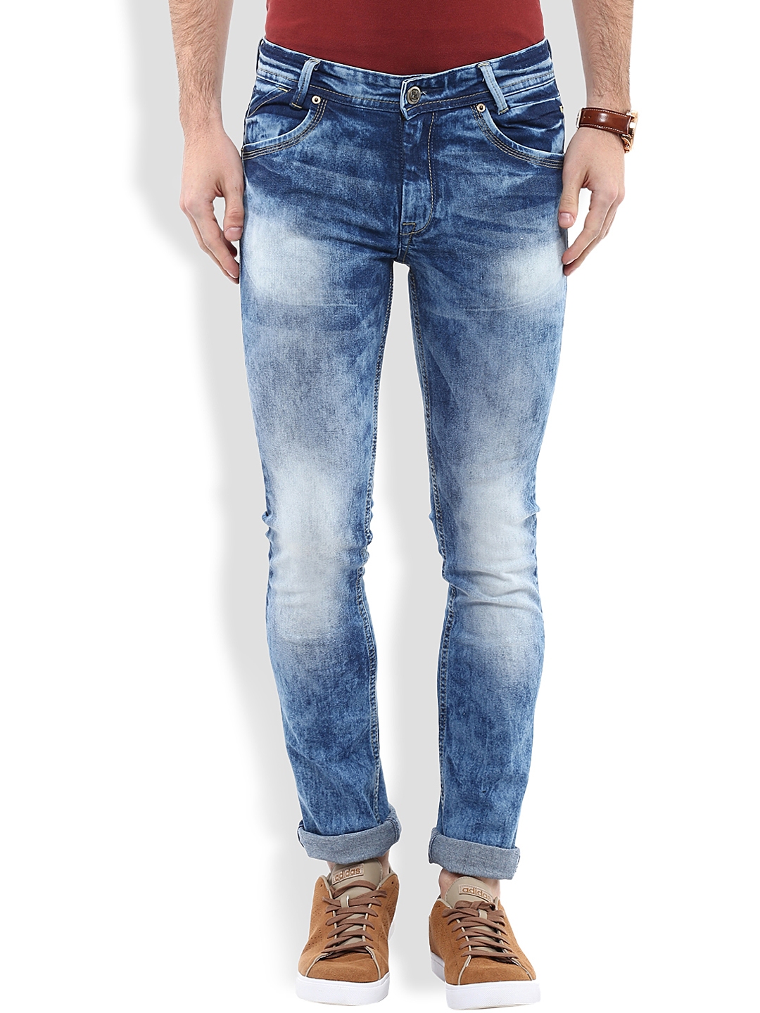 Buy Mufti Blue Skinny Jeans - Jeans for Men 1445167 | Myntra