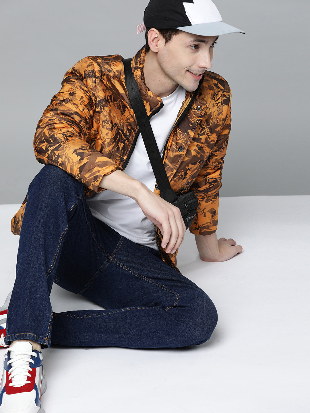 Buy HERE&NOW Men Mustard Brown & Black Padded Jacket Jackets for Men 14462922 Myntra