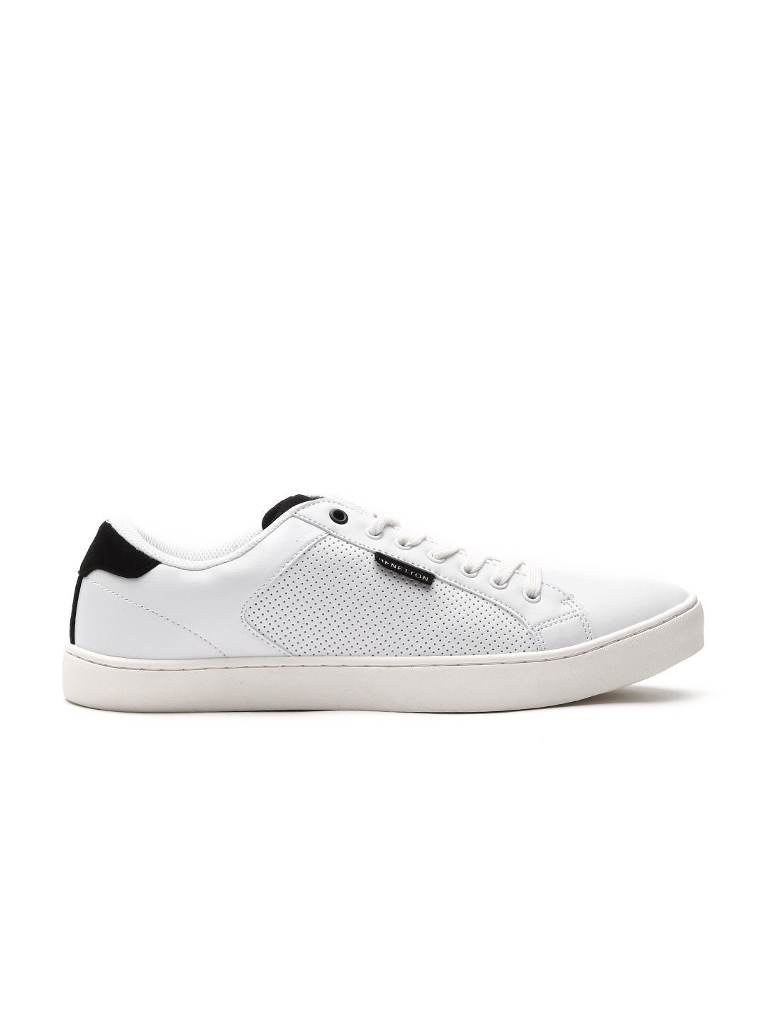 united colors of benetton men white textured sneakers