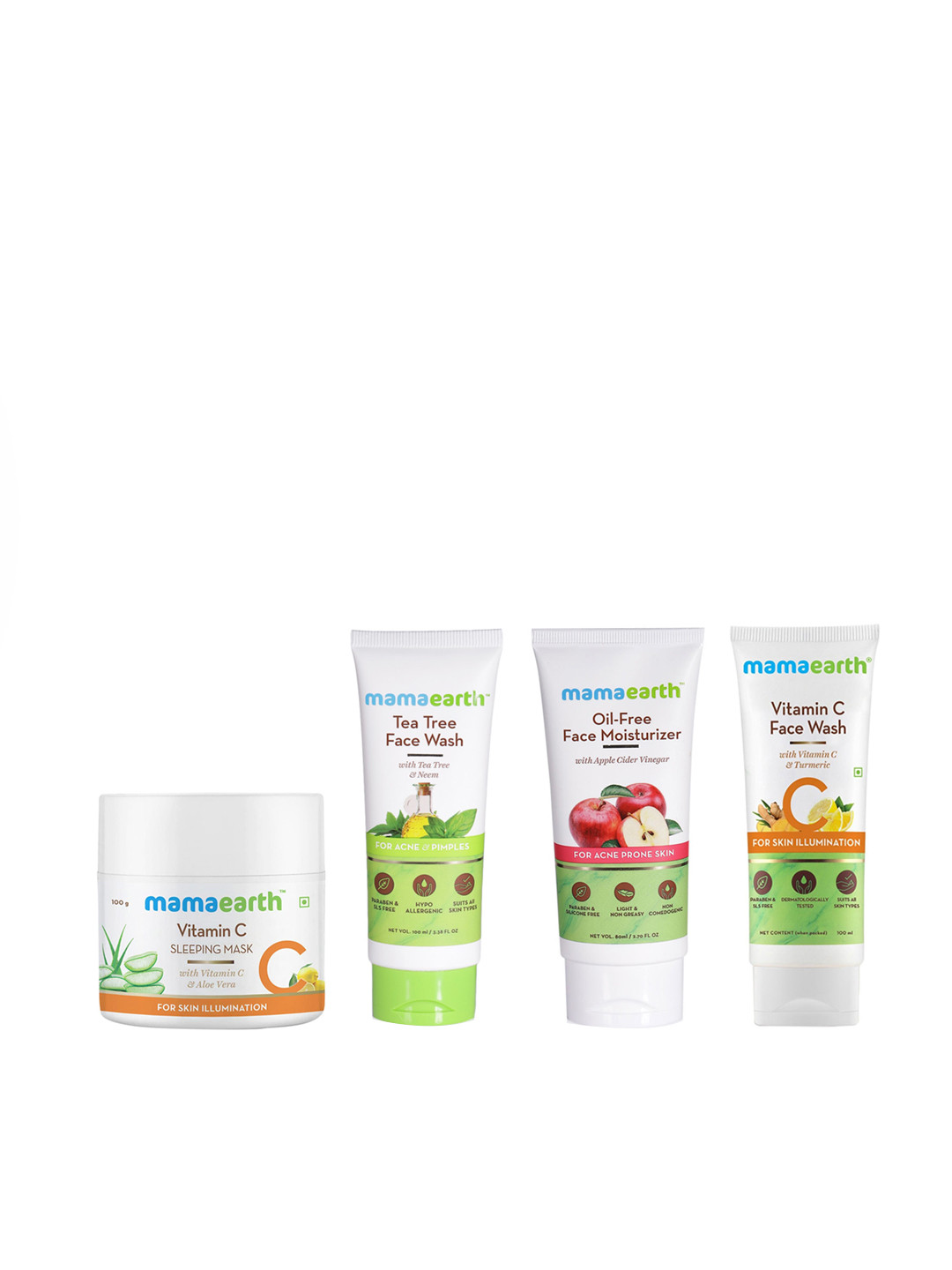 Buy Mamaearth Unisex Set Of Face Mask, Face Moisturiser & Face Washes