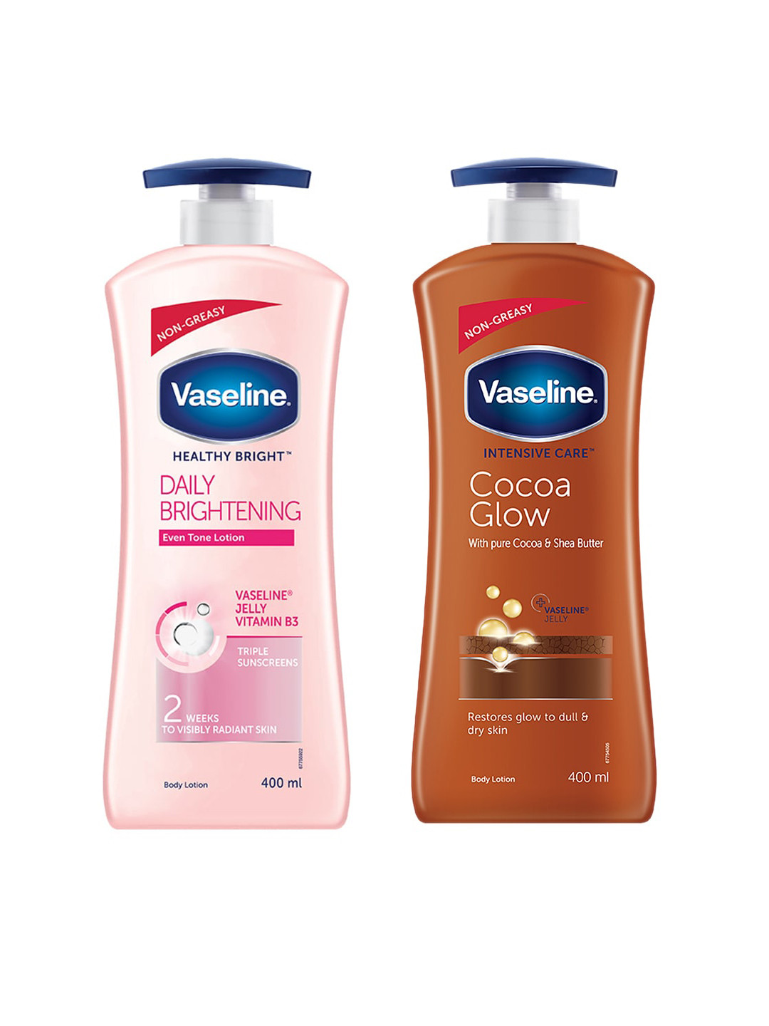 Buy Vaseline 2Pcs Cocoa Glow & Daily Brightening Body Lotions 400ml