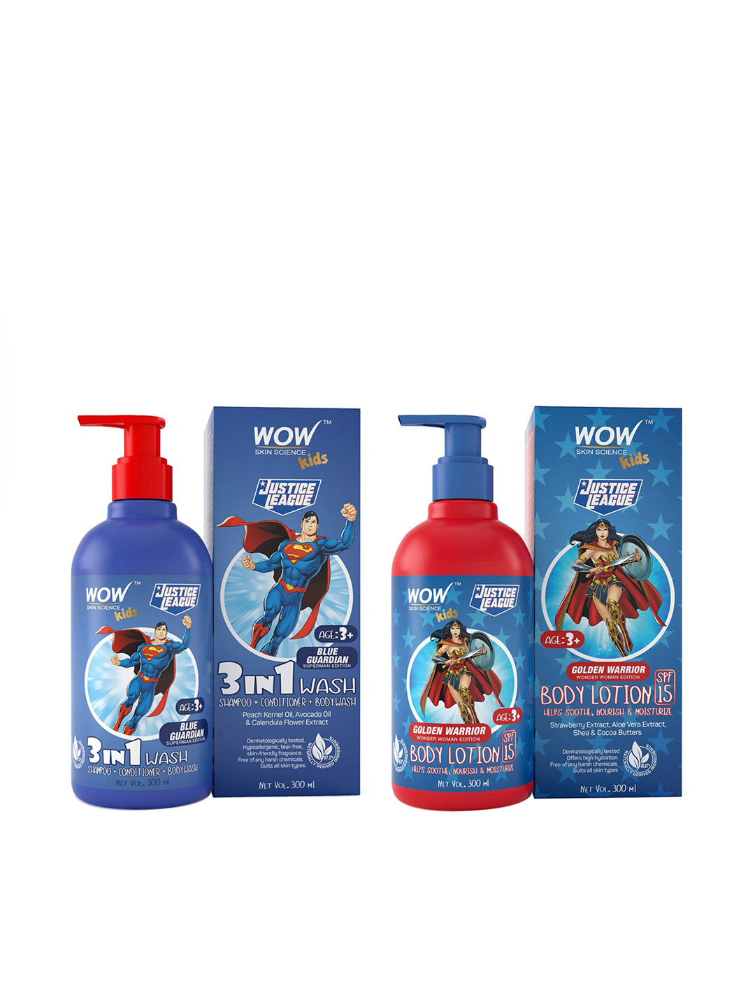 Buy WOW SKIN SCIENCE Kids Set Of Justice League Body Lotion SPF 15