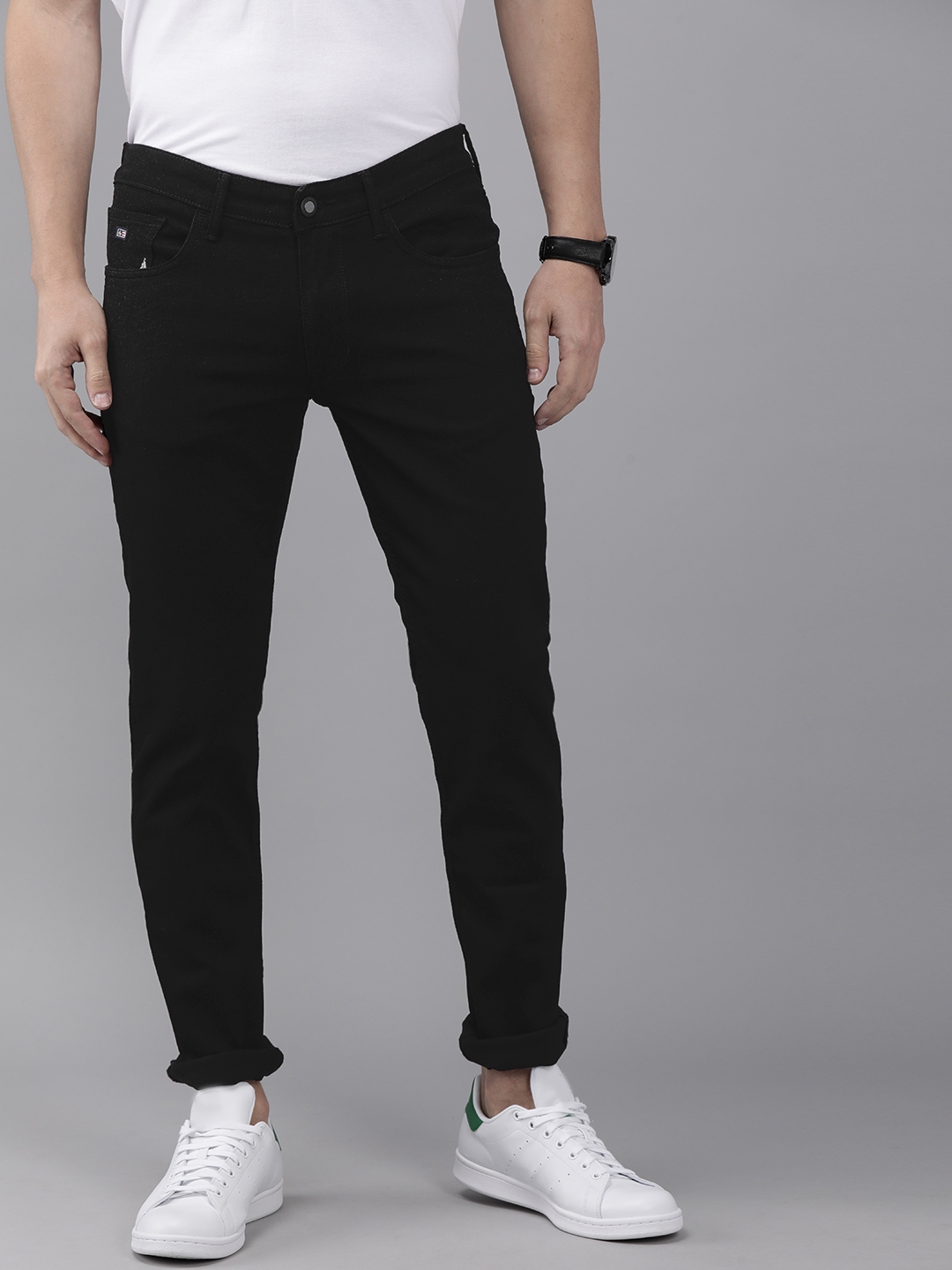 Buy Arrow Sport Men Black Solid Slim Fit Jeans - Jeans for Men 14468230 ...