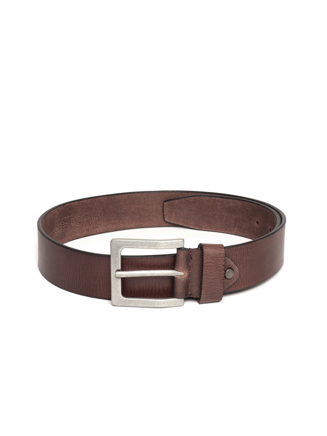 Buy Roadster Men Coffee Brown Textured Leather Belt - Belts for Men ...