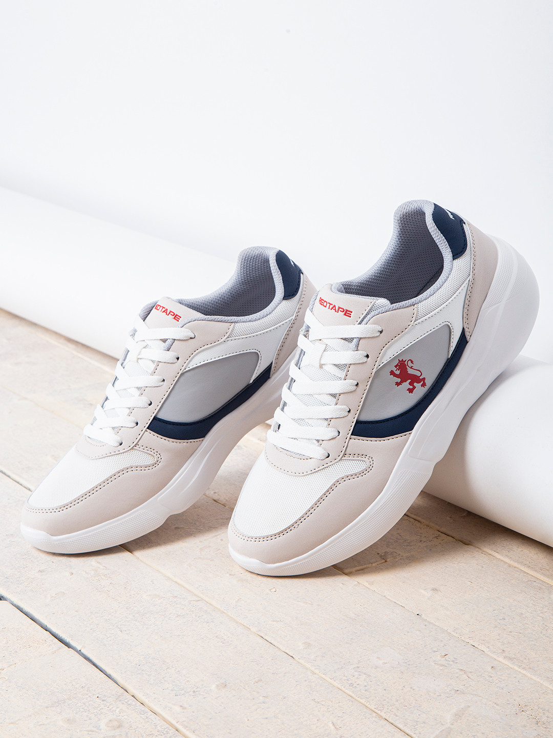 Buy Red Tape Men Off White Colourblocked Sneakers Casual Shoes for