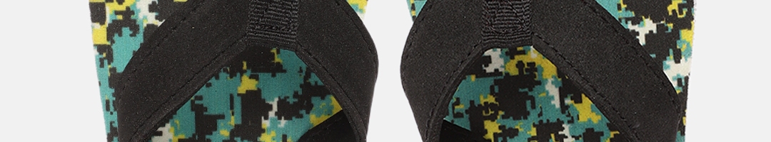 Buy YK Boys Black & Green Abstract Print Thong Flip Flops - Flip Flops ...