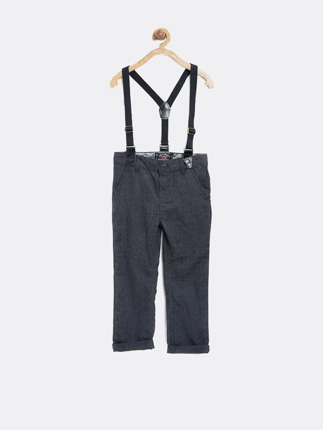 Buy Mothercare Boys Charcoal Grey Trousers With Suspenders Trousers