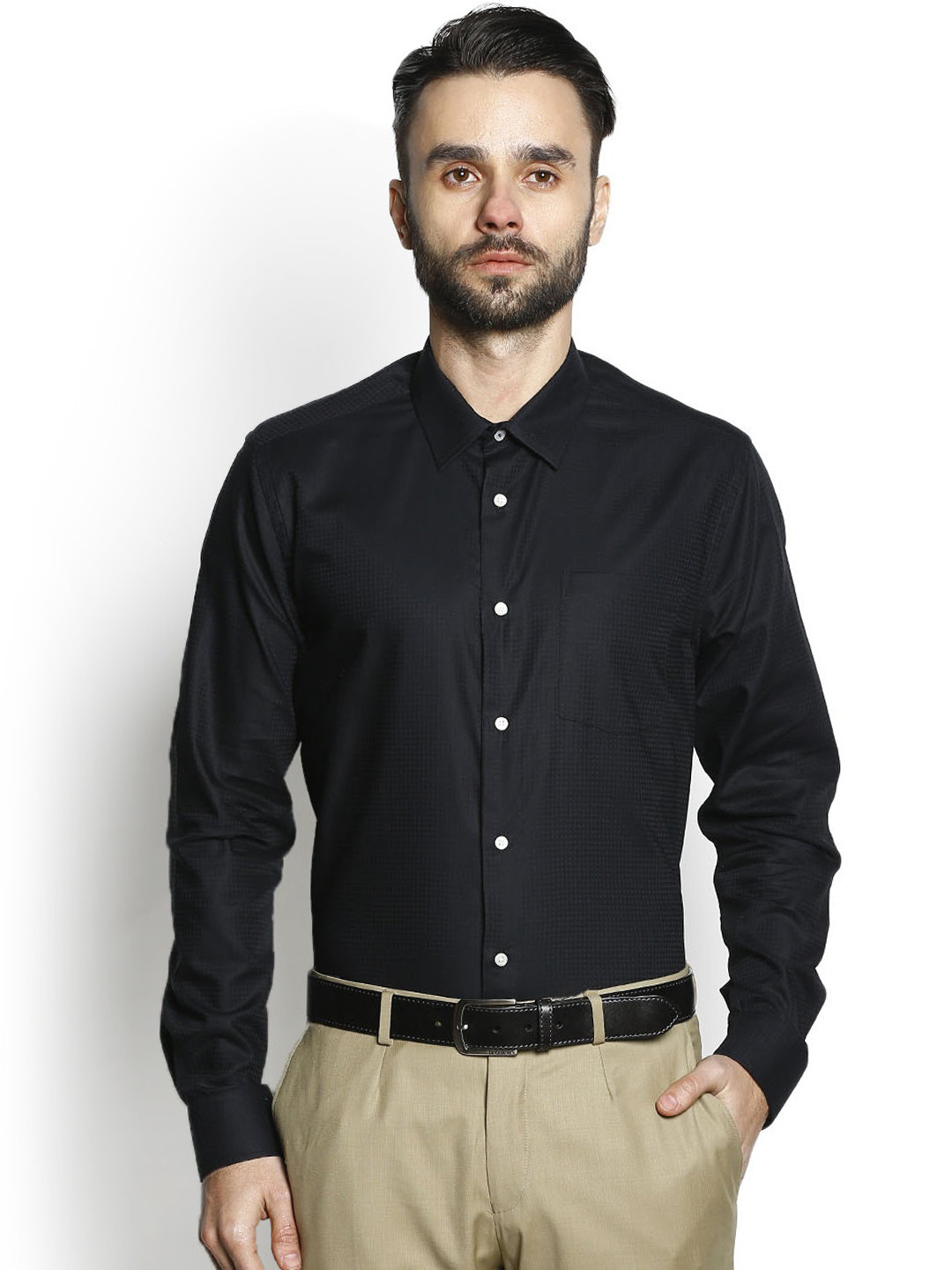 Buy Blackberrys Black Slim Fit Formal Shirt Shirts for Men 1448009