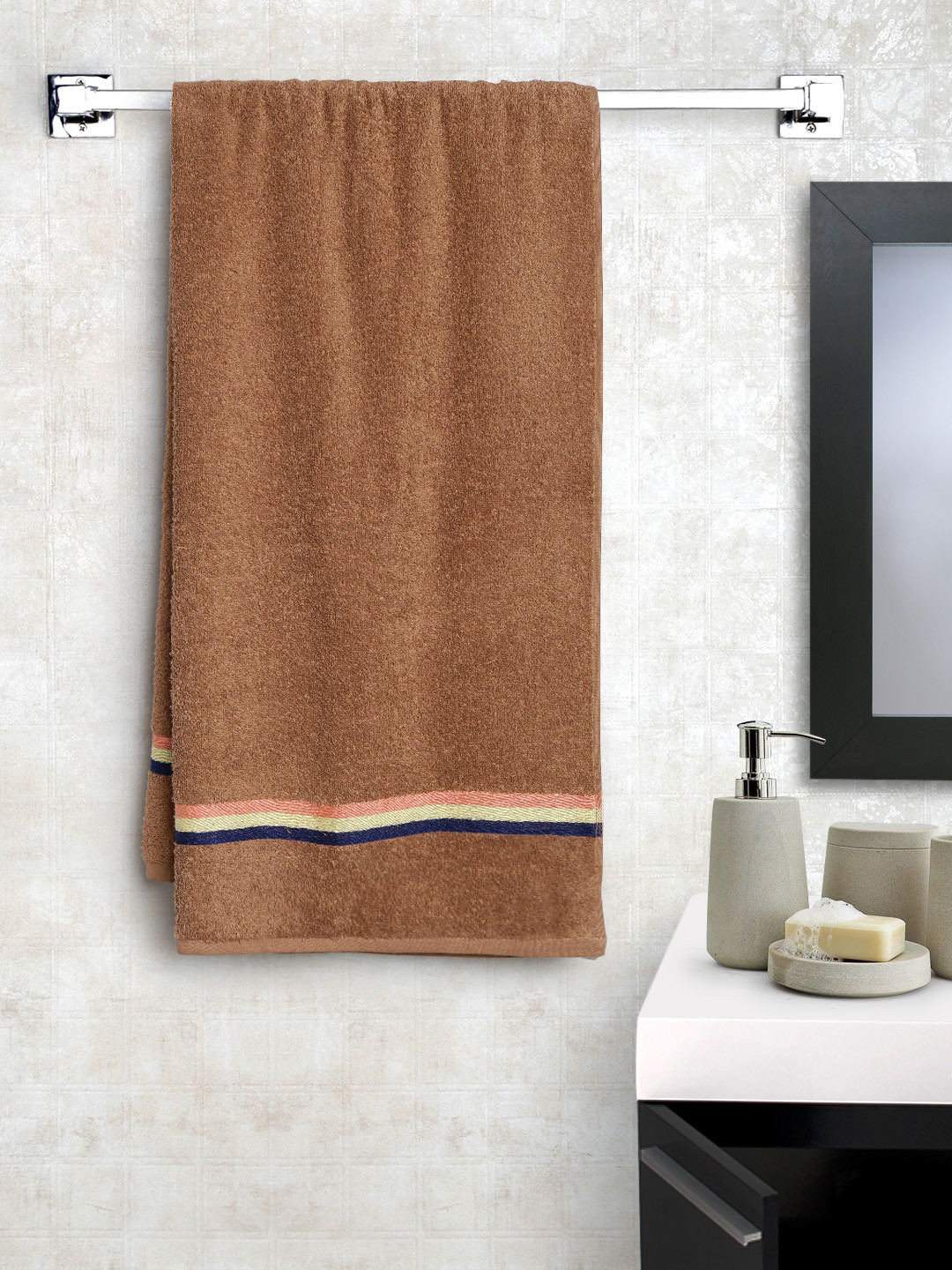 Buy BOMBAY DYEING Brown Cotton 380 GSM Bath Towel Bath Towels for