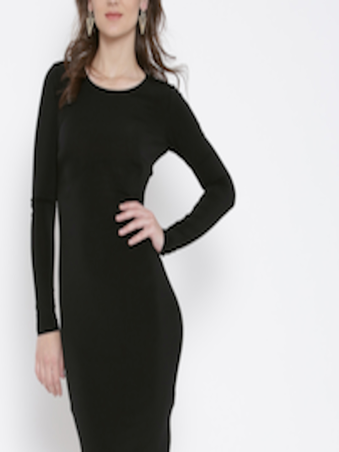 Buy FOREVER 21 Women Black Solid Bodycon Dress - Dresses for Women ...