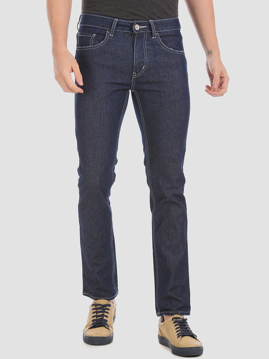 Buy Newport Men Blue Slim Fit Low Distress Jeans Jeans for Men