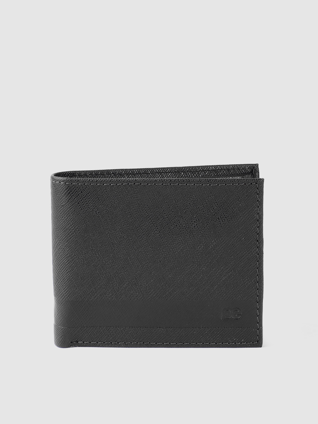 Buy Peter England Men Saffiano Textured Leather Two Fold Wallet