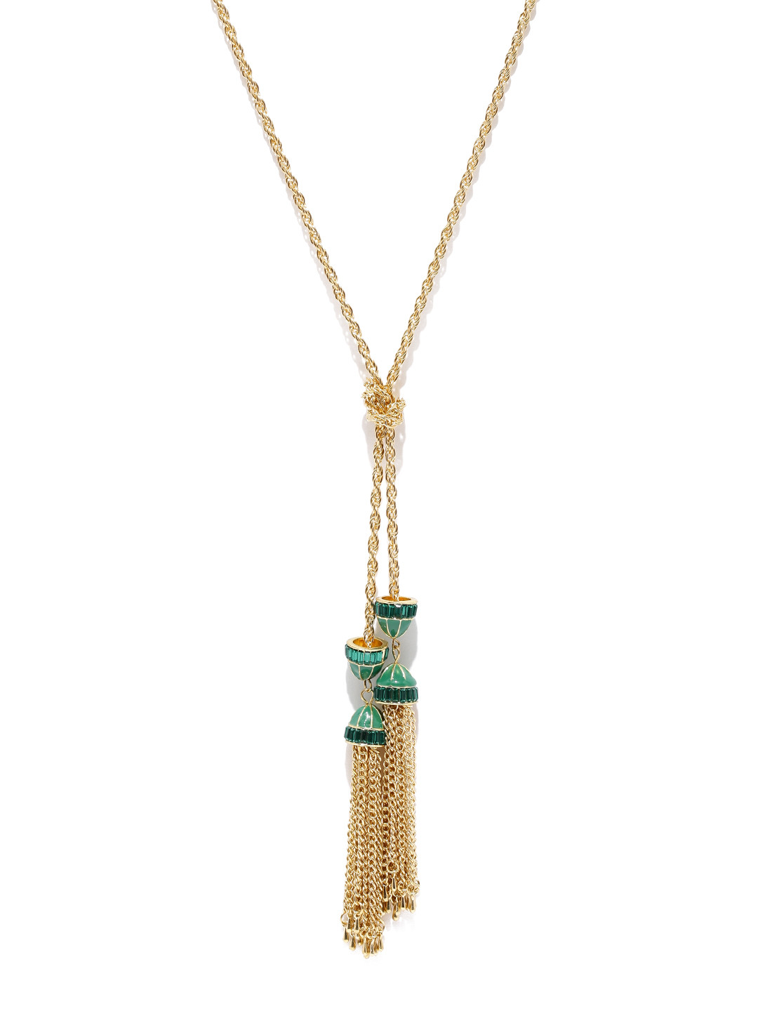 Buy Tipsyfly Gold Toned & Green Open Ended Necklace Necklace And